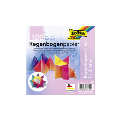 folia Regenbogen Faltblätter 150 x 150 mm 100 g qm 716 bei