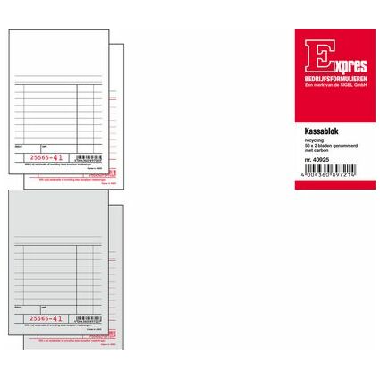 Expres Kassablok grijs, met carbon, 100 x 158 mm, 2 x 50 vet