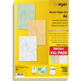 sigel Marmor-Papier-Set, A4, 90 g/qm, Feinpapier, sortiert