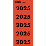 LEITZ ordner-inhaltsschild "Jahreszahl 2025", rot