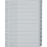 LEITZ Kunststoff-Register, Zahlen, a4 berbreite, 1-12, grau
