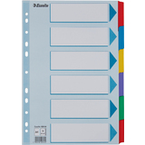 Esselte Karton-Register, blanko, A4, 6-teilig, mehrfarbig
