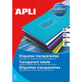 APLI wetterfeste Etiketten, 63,5 x 38,1 mm, transparent