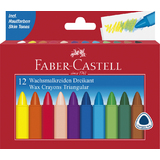 FABER-CASTELL Dreikant-Wachsmalkreide, 12er Kartonetui