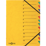PAGNA ordnungsmappe "EASY", din A4, Karton, 12 Fcher, gelb