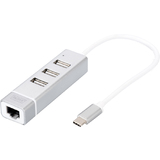 DIGITUS usb 2.0 auf Fast ethernet Adapter, 3-Port usb Hub