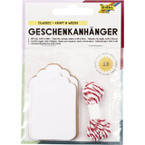 folia Geschenkanhnger lang, natur & wei, inkl. Schnur