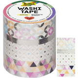 folia deko-klebeband Washi-Tape hotfoil SILBER, 4er Set