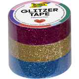 folia deko-klebeband "Glitzer Tape", pink/gold/hellblau