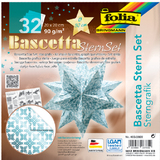 folia Faltbltter Bascetta-Stern, eisblau / bedruckt