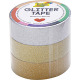 folia deko-klebeband "Glitter Tape", silber/hellgold/gold