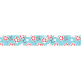 folia deko-klebeband Washi-Tape, Bltenranke blau