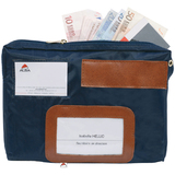 ALBA banktasche "POCAIS" mit Dehnfalte, Polyester, blau