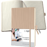 sigel notizbuch Conceptum, din A5, kariert, beige