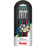 Pentel hybrid Gel-Tintenroller "Dual Pen", 4er Etui