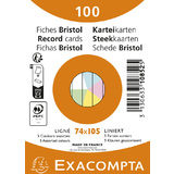 EXACOMPTA Karteikarten, din A7, liniert, farbig sortiert