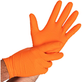 HYGOSTAR nitril-handschuh "POWER GRIP", M, orange, puderfrei