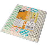 PAPSTAR papier-trinkhalm "Stripes", 200 mm, farbig sortiert