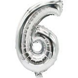 PAPSTAR folienballon "Zahlen", Ziffer: 6, silber