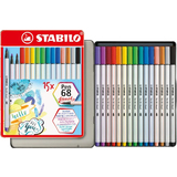 STABILO pinselstift Pen 68 brush, 15er Metall-Etui