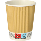 PAPSTAR papp-trinkbecher "pure" ripple Wall, 0,2 l, beige