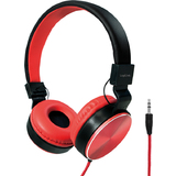 LogiLink stereo Headset, faltbar, schwarz/rot