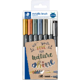 STAEDTLER pinselstift metallic brush, 6er etui +Pigmentliner