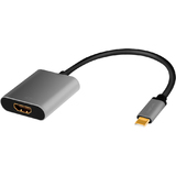 LogiLink usb-c - hdmi Adapterkabel, 0,15 m, schwarz/grau