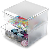 deflecto organisationsbox Cube, 2 Schubladen, glasklar