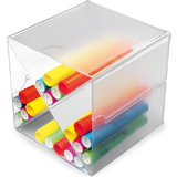 deflecto organisationsbox Cube, 4 Fcher, glasklar