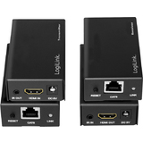 LogiLink hdmi Extender set ber LAN, POC/IR, 60 m, schwarz