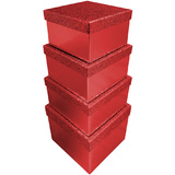 Clairefontaine geschenkboxen-set "Glitter rot", 4-teilig