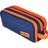 herlitz doppel-schlamper-etui Uni, blau/orange