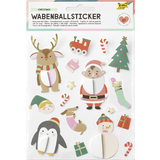 folia weihnachts-wabenball-sticker CHRISTMAS