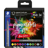STAEDTLER fasermaler pigment brush pen "Basic Colours", 12er