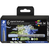 STAEDTLER fasermaler pigment brush pen "Blues & Greens"