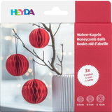 HEYDA wabendekor-set "Waben-Kugeln", rot