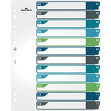 DURABLE Kunststoff-Register, Zahlen, A4+, 12-teilig, 1 - 12