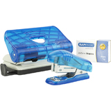 RAPESCO Heftgert- & Locher-Set, blau-transparent