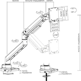 LogiLink Monitorarm, Aluminium, Armlnge: 473 mm, flat &