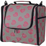 KLEIBER garn- & Strickzubehr-Tasche "Herzen", grau/pink