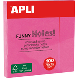 APLI haftnotizen "FUNNY Notes!", 75 x 75 mm, neonpink