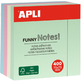 APLI Haftnotiz-Wrfel "FUNNY Notes!", 75 x 75 mm, sortiert