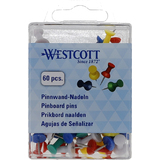WESTCOTT Pinnwand-Nadeln, farbig sortiert, Inhalt: 60 Stck