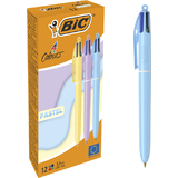 BIC druckkugelschreiber 4 colours PASTEL, 12er Kartonbox