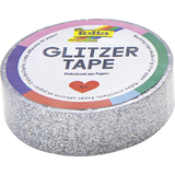 folia deko-klebeband Glitzer-Tape, 15 mm x 5 m, silber