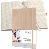 sigel notizbuch Conceptum, din A4, kariert, beige