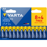 VARTA alkaline Batterie "LONGLIFE POWER", mignon AA, 8+4