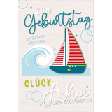 SUSY card Geburtstagskarte round "Segelboot"