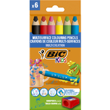 BIC kids Dreikant-Buntstifte Multisurface, 6er Kartonetui